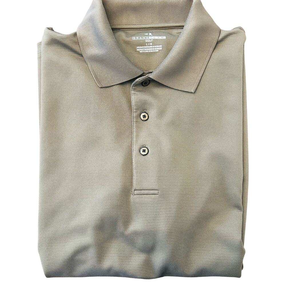 Grand Slam Brown Men's Short Sleeve Golf Shirt Large